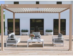 Pèrgola Bioclimàtica 3X4 Beix/Blanc