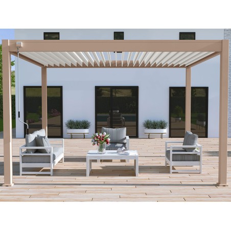 Pèrgola Bioclimàtica 3X4 Beix/Blanc