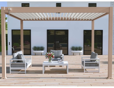 Pèrgola Bioclimàtica 3X4 Beix/Blanc