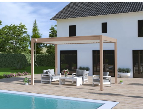 Pèrgola Bioclimàtica 3X4 Beix/Blanc