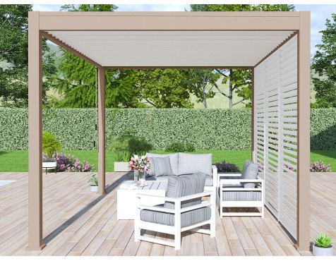 Pèrgola Bioclimàtica 3X4 Beix/Blanc