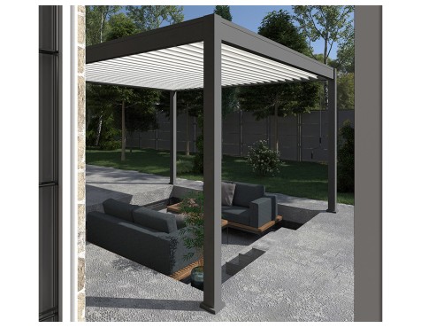 Pérgola Bioclimática 4X4 Antracita/Blanca
