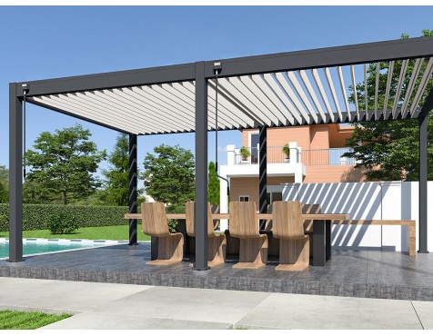 Pérgola Bioclimática 3X6 Antracita/Blanca
