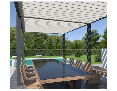 Pérgola Bioclimática 3X6 Antracita/Blanca