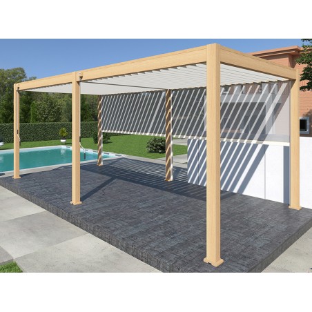 Pérgola Bioclimática 3X6 Madera/Blanca