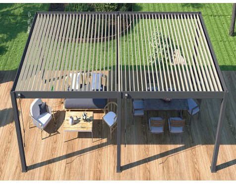 Pérgola Bioclimática 4X8 Antracita/Blanca