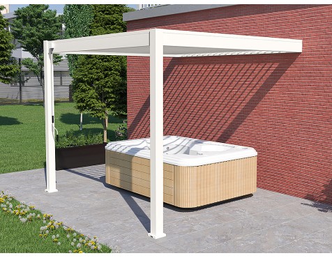 Pérgola Bioclimática Adosada 3X3 Blanca