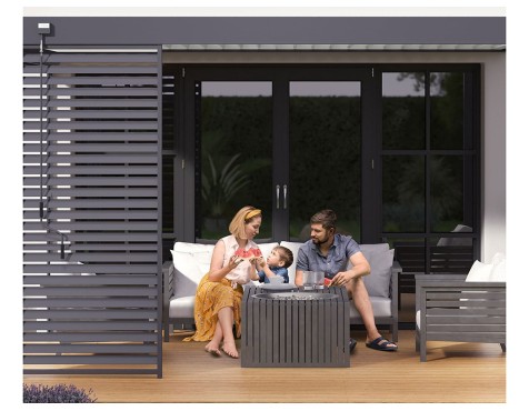 Pérgola Bioclimática Adosada 3X4 Antracita/Blanca