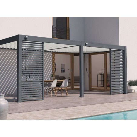 Pérgola Bioclimática Adosada 3X6 Antracita/Blanca