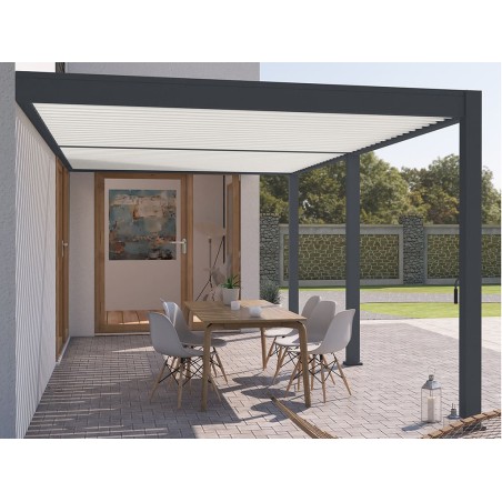 Pérgola Bioclimática Adosada 3X6 Antracita/Blanca