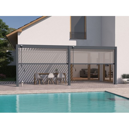 Pérgola Bioclimática Adosada 3X6 Antracita/Blanca