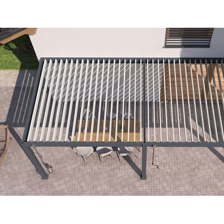 Pérgola Bioclimática Adosada 3X6 Antracita/Blanca