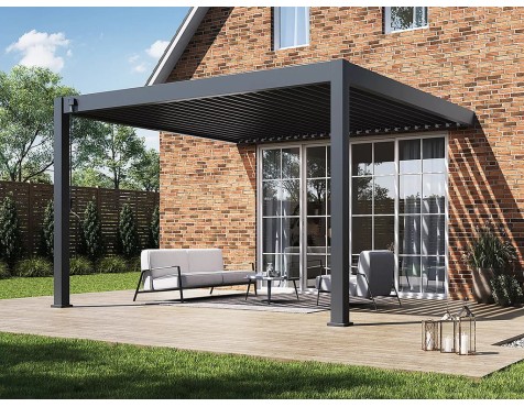 Pérgola Bioclimática Adosada 4X4 Antracita