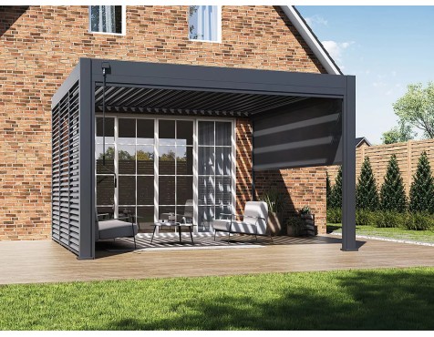 Pérgola Bioclimática Adosada 4X4 Antracita