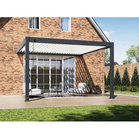 Pérgola Bioclimática Adosada 4X4 Antracita/Blanca