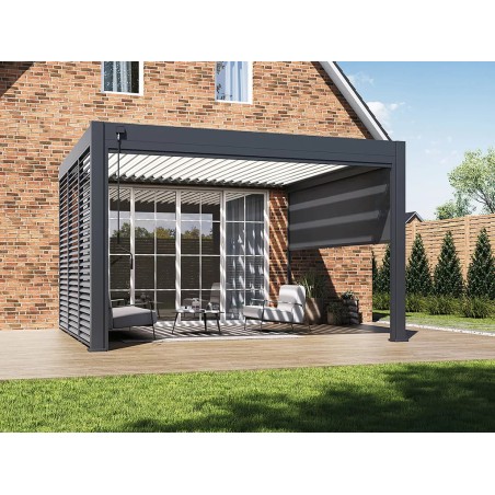 Pérgola Bioclimática Adosada 4X4 Antracita/Blanca