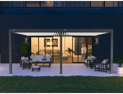 Pérgola Bioclimática Adosada 4X6 Antracita/Blanca
