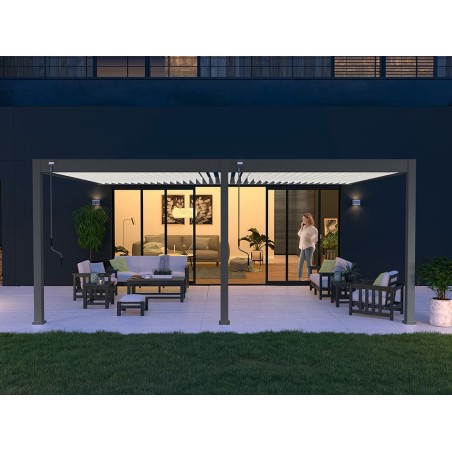 Pérgola Bioclimática Adosada 4X6 Antracita/Blanca