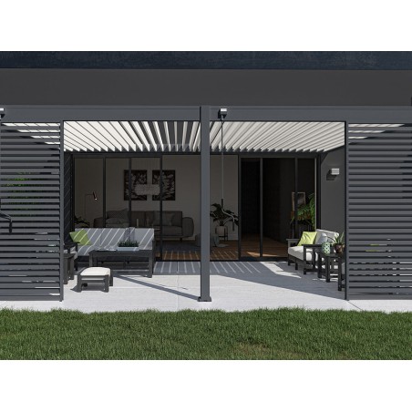 Pérgola Bioclimática Adosada 4X6 Antracita/Blanca