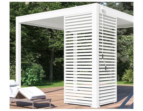 Panell Lames Horitzontals Blanc Lateral 3mt