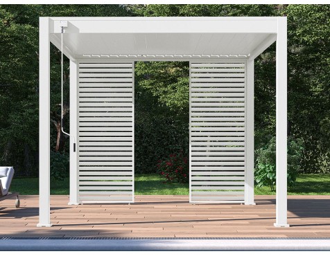 Panel Lamas Horizontales Blanco Lateral 3mt