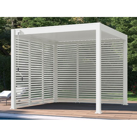 Panel Lamas Horizontales Blanco Lateral 3mt