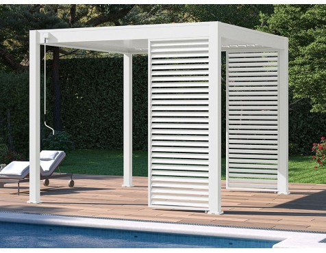 Panell Lames Horitzontals Blanc Lateral 3mt