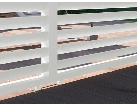 Panell Lames Horitzontals Blanc Lateral 3mt