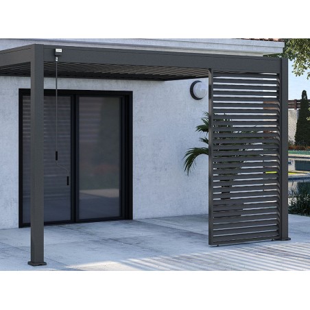 Panell Lames Horitzontals Antracita Lateral 4mt
