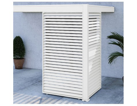 Panel Lamas Horizontales Blanco Lateral 4 Mt