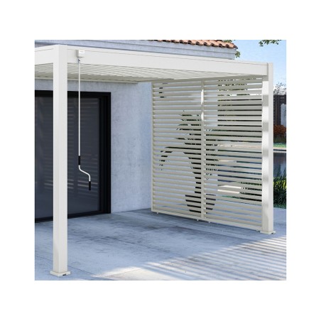 Panel Lamas Horizontales Blanco Lateral 4 Mt