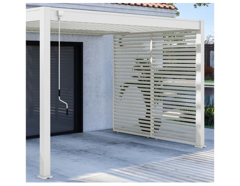 Panel Lamas Horizontales Blanco Lateral 4 Mt