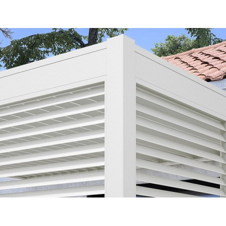 Panel Lamas Horizontales Blanco Lateral 4 Mt