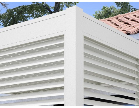 Panel Lamas Horizontales Blanco Lateral 4 Mt