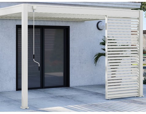 Panel Lamas Horizontales Blanco Lateral 4 Mt