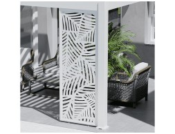 Panel Decorativo Hojas Blanca Lateral 3mt