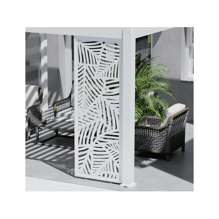 Panel Decorativo Hojas Blanca Lateral 3mt