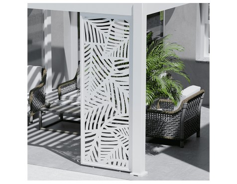 Panel Decorativo Hojas Blanca Lateral 3mt