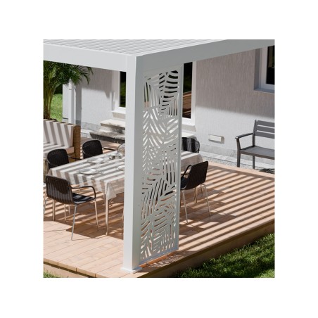 Panel Decorativo Hojas Blanca Lateral 3mt
