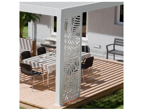 Panel Decorativo Hojas Blanca Lateral 3mt