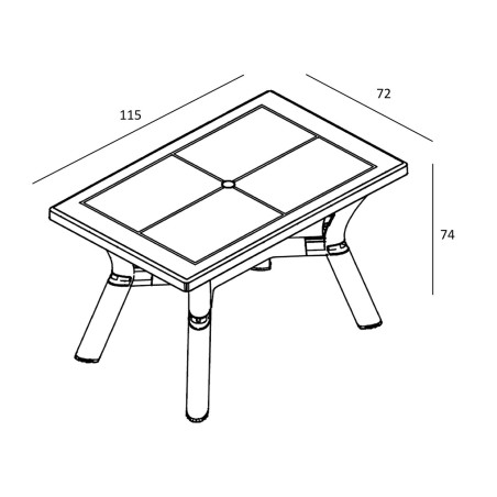 Taula Jardí Rectangular Jamp Blanca