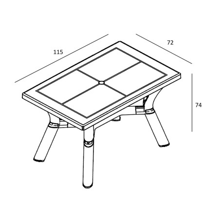 Mesa Jardín Rectangular Jamp Gris Volcánico