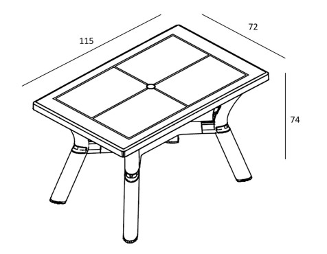 Mesa Jardín Rectangular Jamp Gris Volcánico