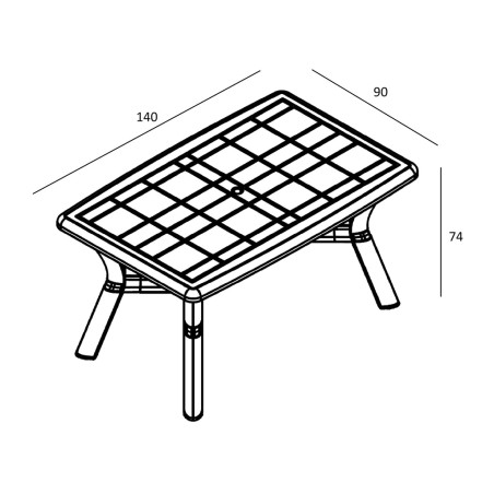 Taula Jardí Rectangular Jamp Gris Volcànic