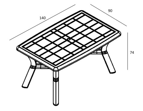 Mesa Jardín Rectangular Jamp Gris Volcánico
