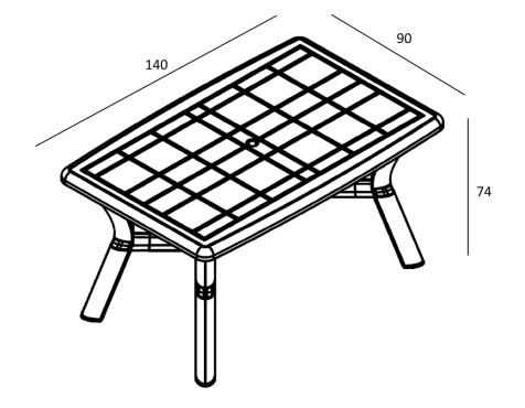 Taula Jardí Rectangular Jamp Blanca