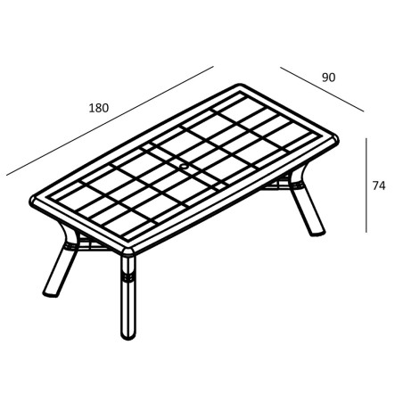 Mesa Jardín Rectangular Jamp Gris Volcánico