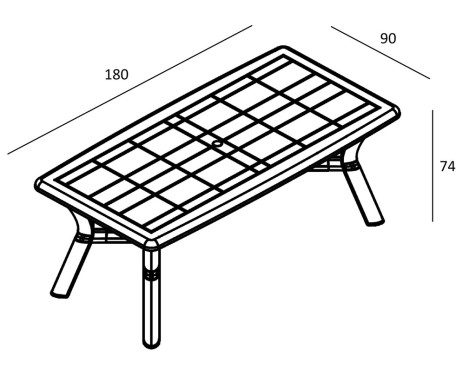 Mesa Jardín Rectangular Jamp Gris Volcánico