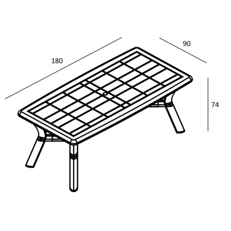 Taula Jardí Rectangular Jamp Antracita