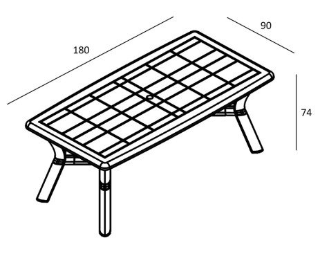 Taula Jardí Rectangular Jamp Antracita